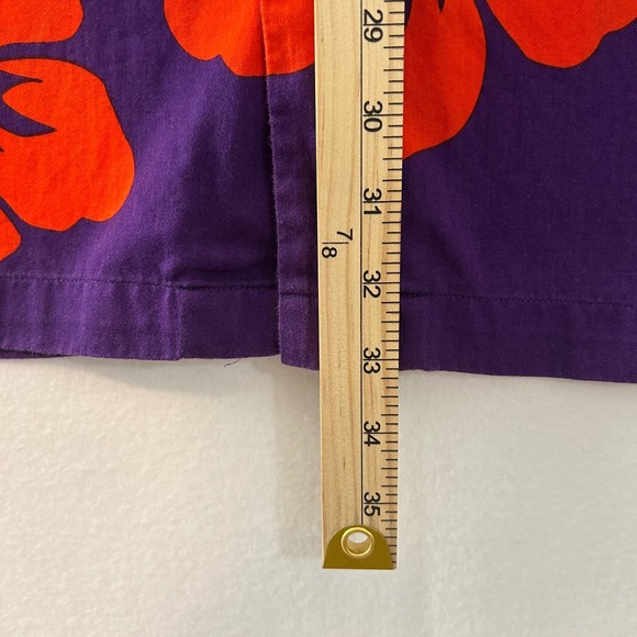 Chiliwear Mens Orange Purple Palm Tree Hibiscus Hawaiian Button Up Shirt XXL - Picture 4 of 8